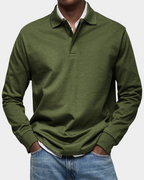 Brennan - Premium Knit Long Sleeve Polo | By Julian & Claire Toronto