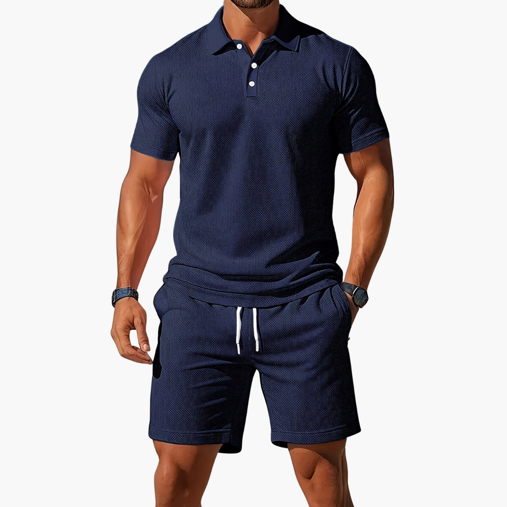 Zack - Casual Polo & Drawstring Shorts Set | By Julian & Claire Toronto