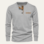 William - Textured Long Sleeve Henley Shirt | By Julian & Claire Toronto