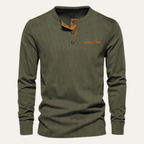William - Textured Long Sleeve Henley Shirt | By Julian & Claire Toronto