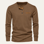 William - Textured Long Sleeve Henley Shirt | By Julian & Claire Toronto