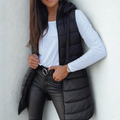 Rebecca  - Casual Sleeveless Hood Long Puffer Vest | By Julian & Claire Toronto