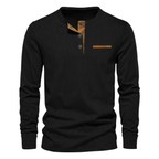 William - Textured Long Sleeve Henley Shirt | By Julian & Claire Toronto