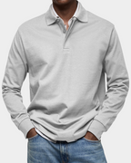 Brennan - Premium Knit Long Sleeve Polo | By Julian & Claire Toronto