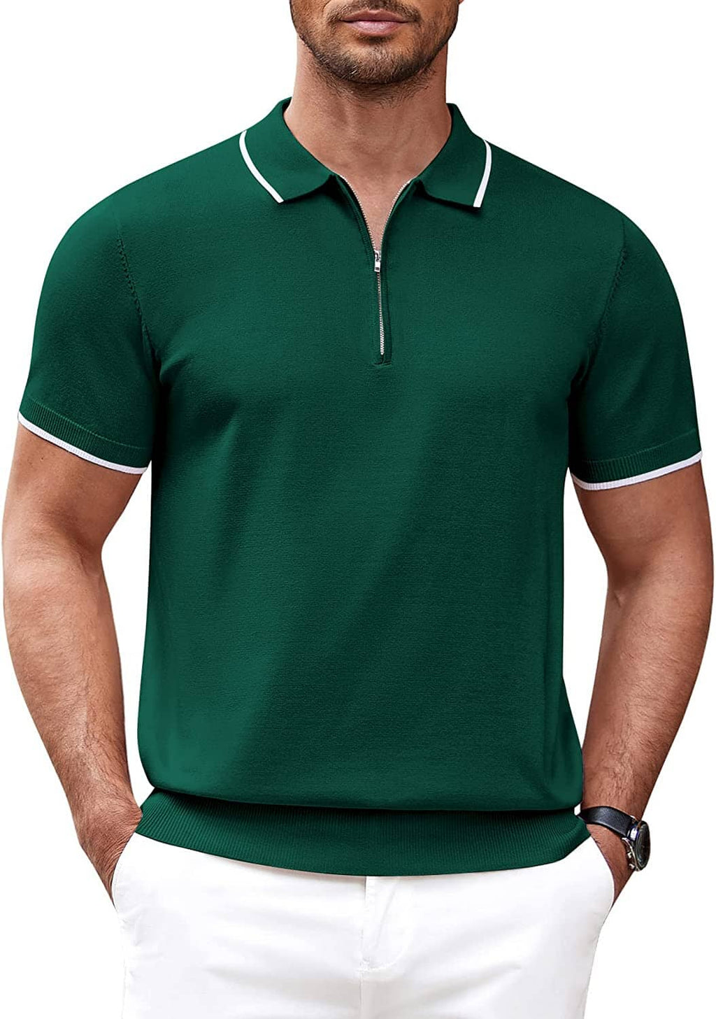 Miller - Modern Knit Zipper Polo | By Julian & Claire Toronto