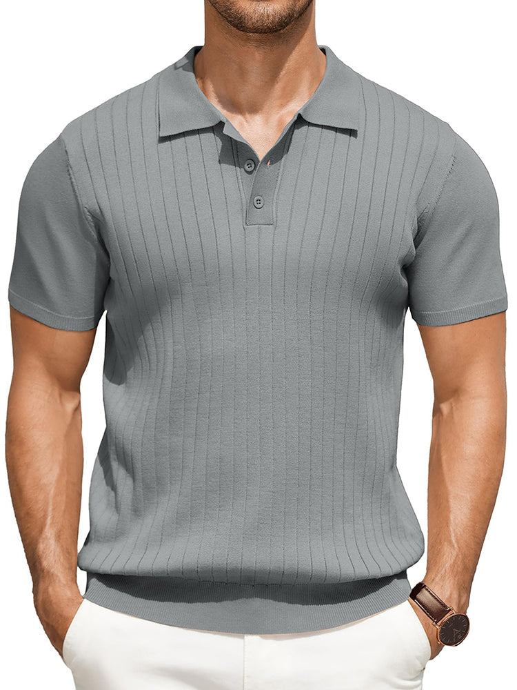 Dex - Casual Ribbed Knitted Polo | By Julian & Claire Toronto