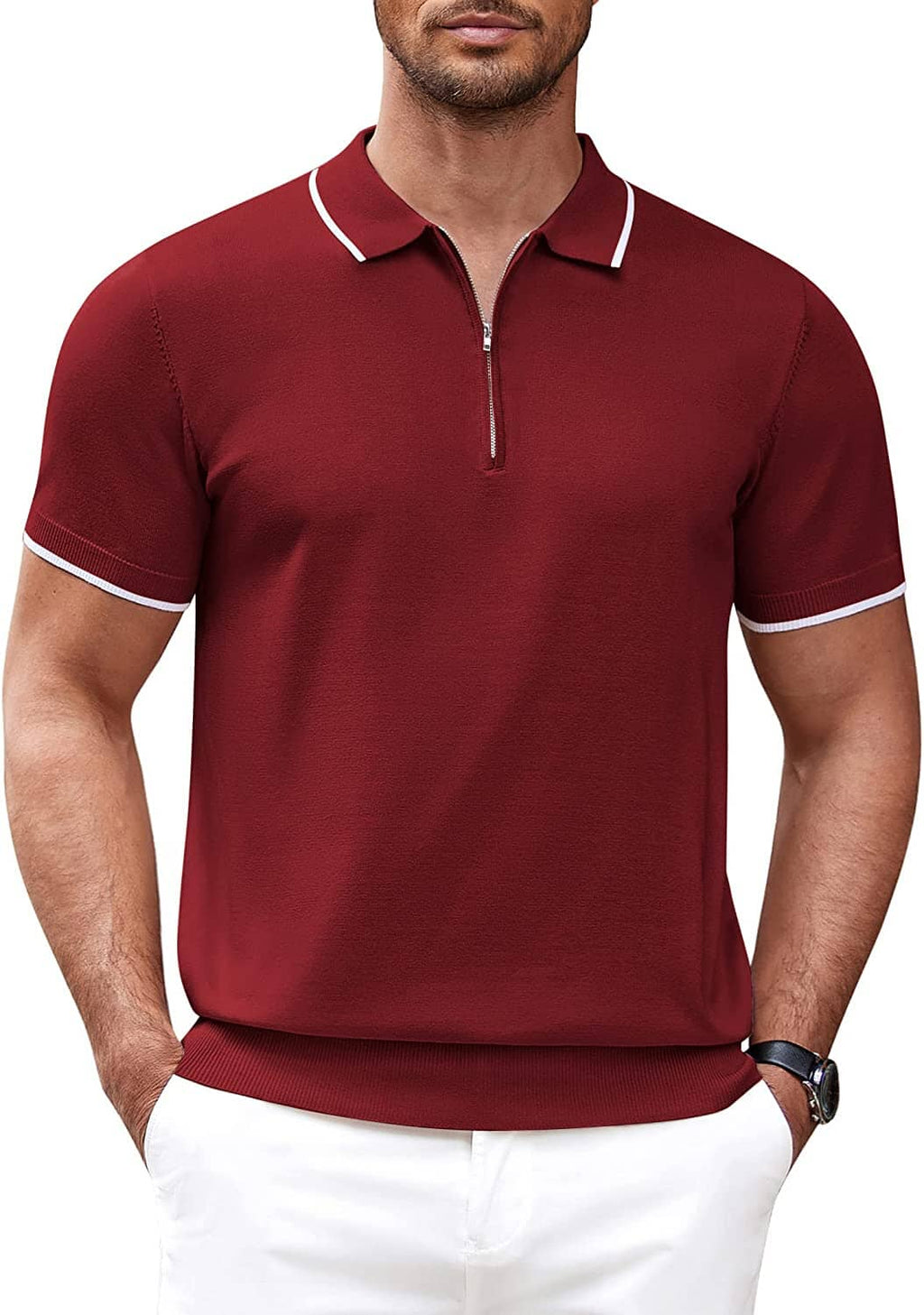 Miller - Modern Knit Zipper Polo | By Julian & Claire Toronto
