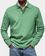 Brennan - Premium Knit Long Sleeve Polo | By Julian & Claire Toronto