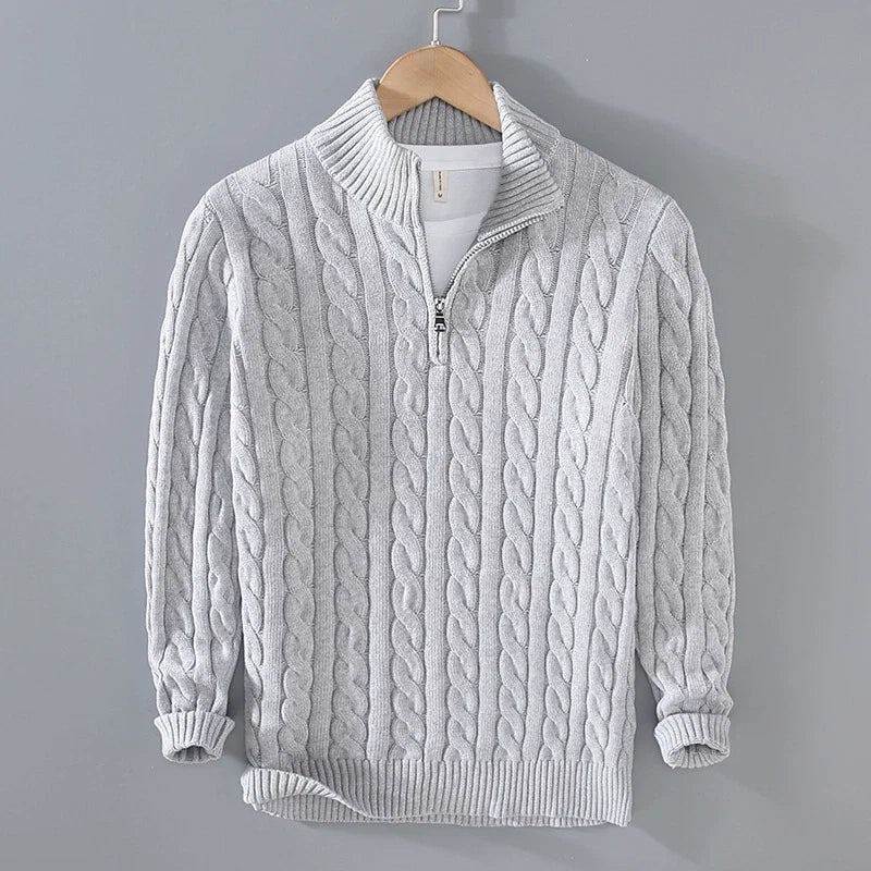 Cody - Classic Cable Half-Zip Sweater | By Julian & Claire Toronto
