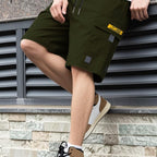 Army Green - Norman - Casual Multi-Pocket Cargo Shorts | By Julian & Claire Toronto