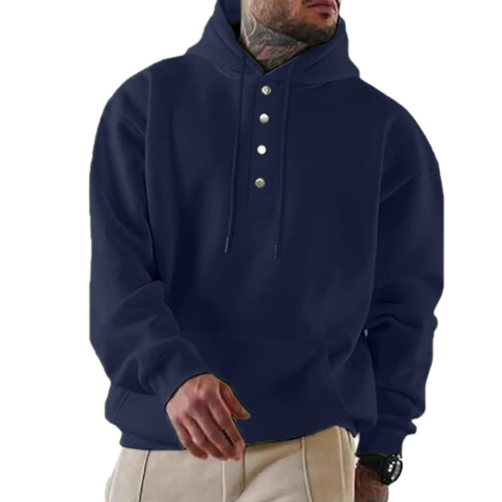 Chad - Everyday Buttoned Knit Hoodie | By Julian & Claire Toronto