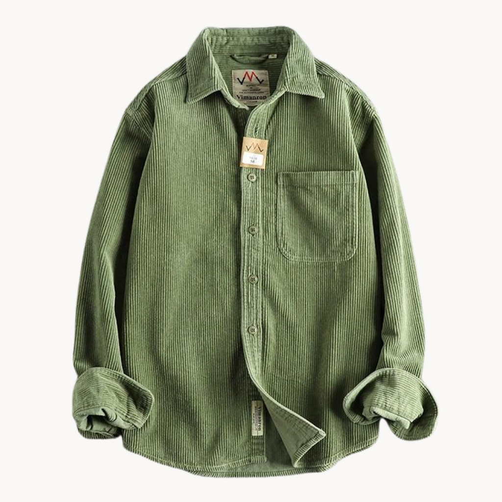 Gavin - Classic Brown Corduroy Long Sleeve Shirt | By Julian & Claire Toronto