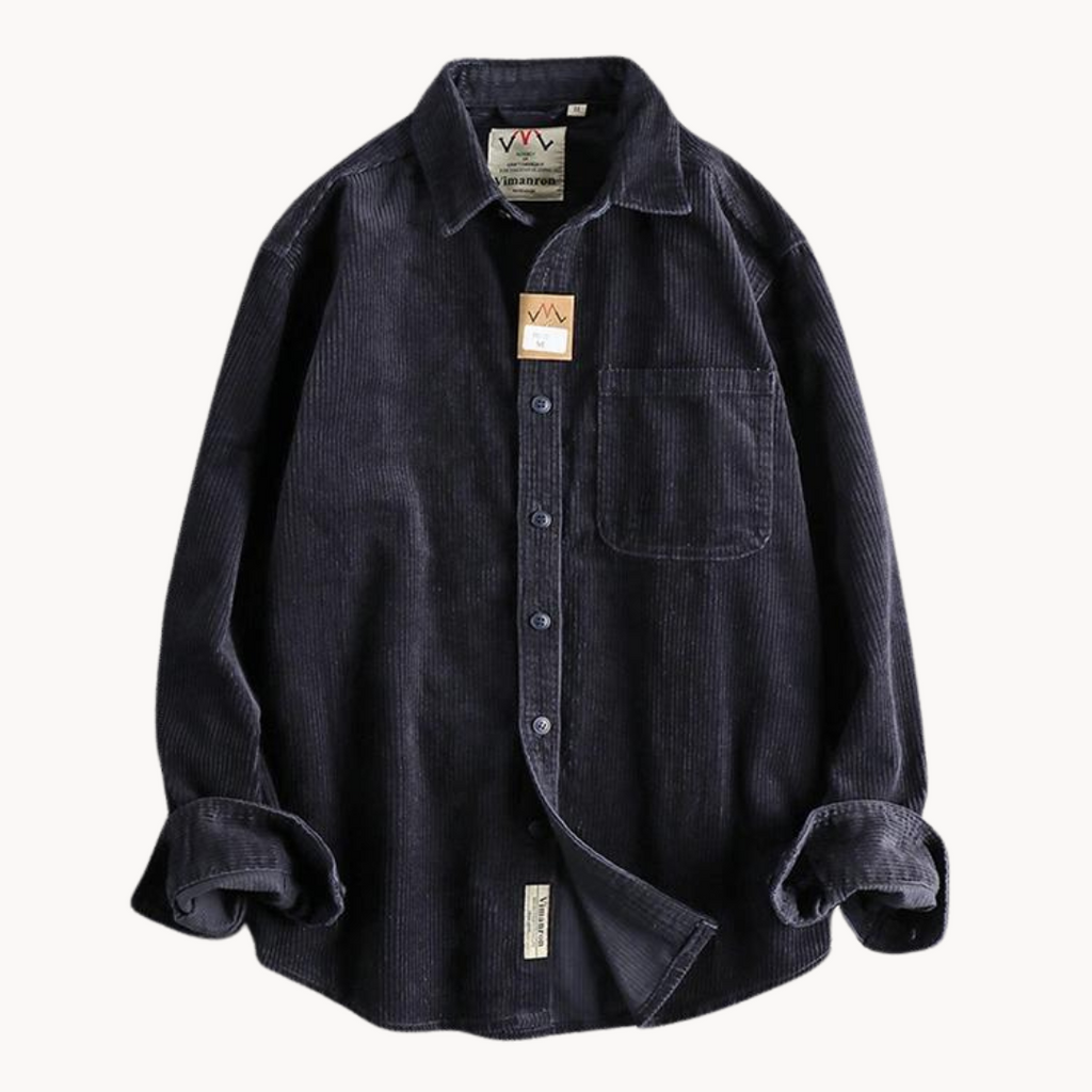 Gavin - Classic Brown Corduroy Long Sleeve Shirt | By Julian & Claire Toronto