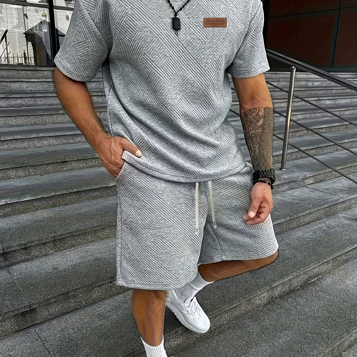 Arjun  - Round Neck Short Sleeve Set | Julian & Claire Toronto