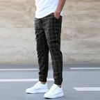 Teagan - Casual Grid Pattern Joggers | By Julian & Claire Toronto