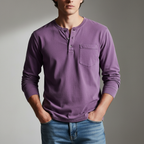 John - Relaxed Casual Henley Shirt | By Julian & Claire Toronto