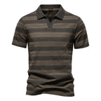 Warner -  Striped Short Sleeve Polo Shirt | By Julian & Claire Toronto
