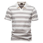 Warner -  Striped Short Sleeve Polo Shirt | By Julian & Claire Toronto