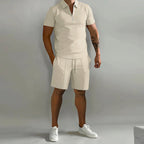 Larry - Casual Zip Polo Shirt & Shorts Matching Set | By Julian & Claire Toronto