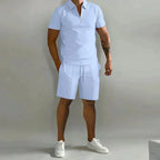 Larry - Casual Zip Polo Shirt & Shorts Matching Set | By Julian & Claire Toronto