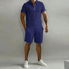 Larry - Casual Zip Polo Shirt & Shorts Matching Set | By Julian & Claire Toronto