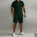 Larry - Casual Zip Polo Shirt & Shorts Matching Set | By Julian & Claire Toronto
