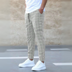 Teagan - Casual Grid Pattern Joggers | By Julian & Claire Toronto